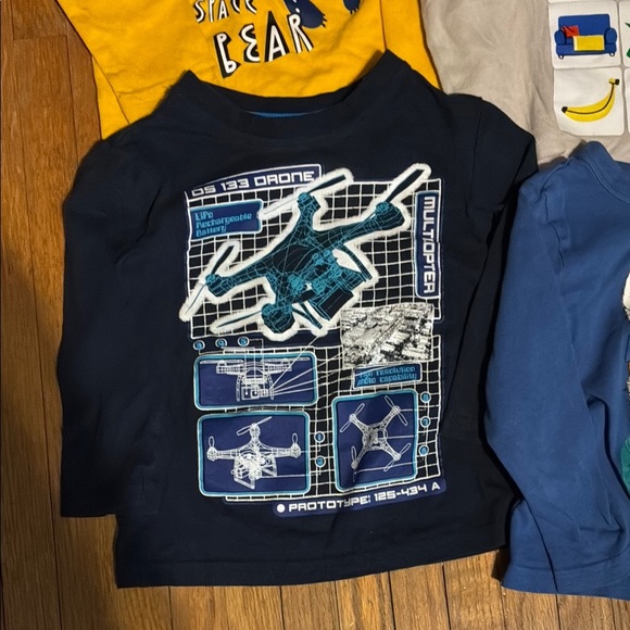 Assorted Kids Graphic Long Sleeve Shirt Set with one Dress Shirt - Picture 2 of 13